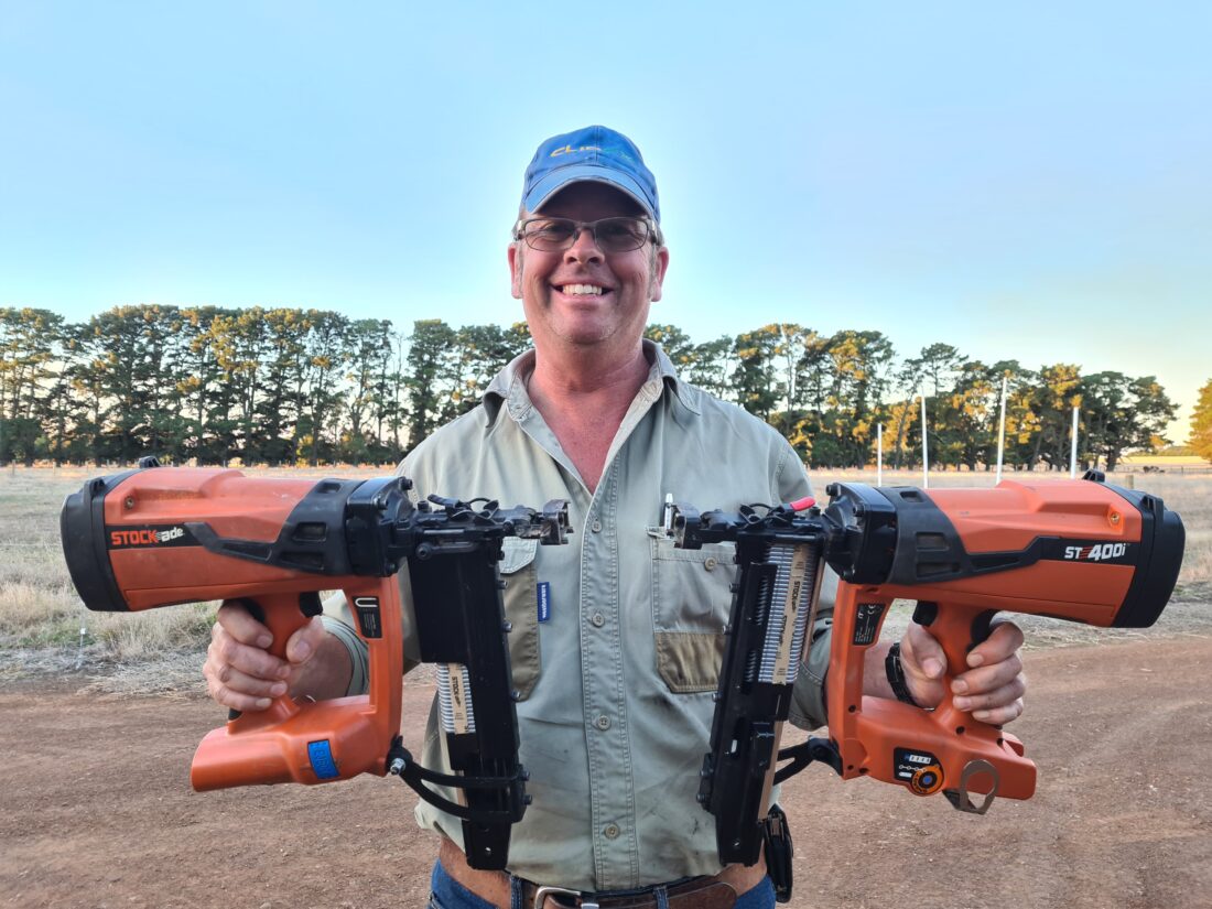 Alan Fenwick – With the ST400i cordless fencing stapler guns he uses to get fencing done quickly and with safety.